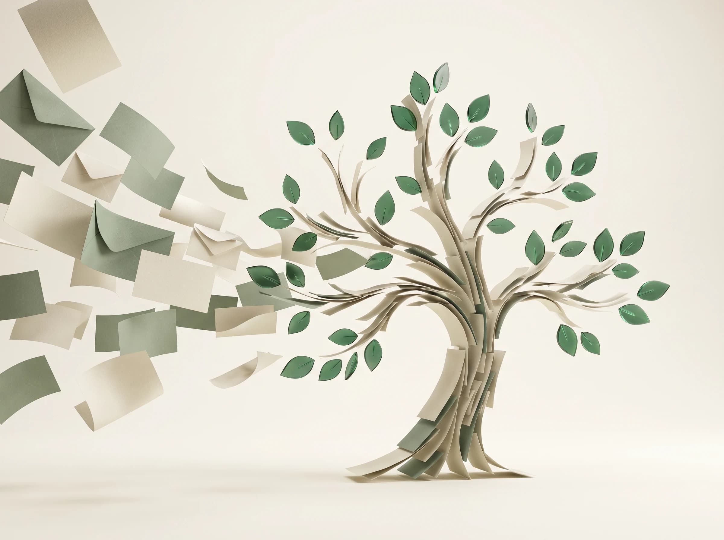 Paper tree growing from organized documents — the Arbor knowledge base