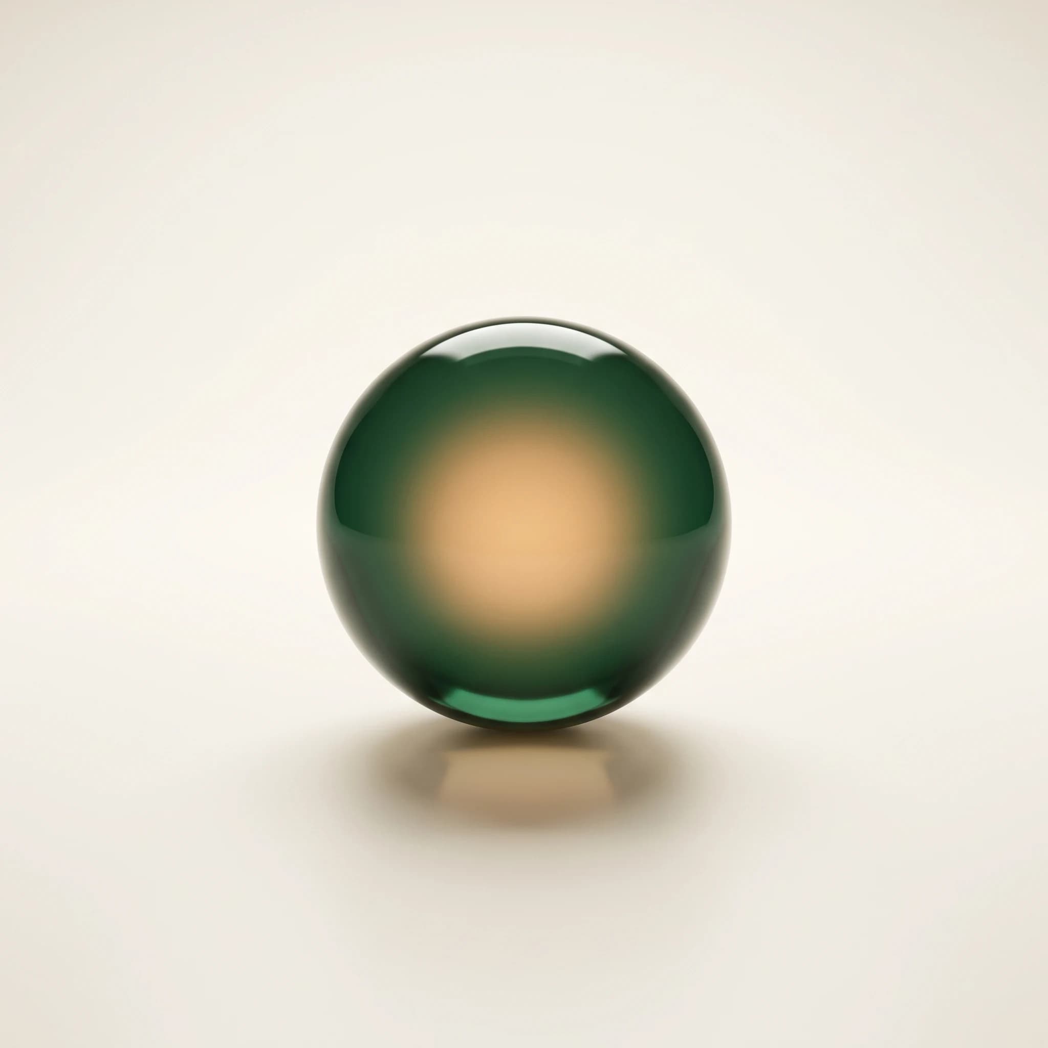 Green glass orb with an amber core — Lumosofy